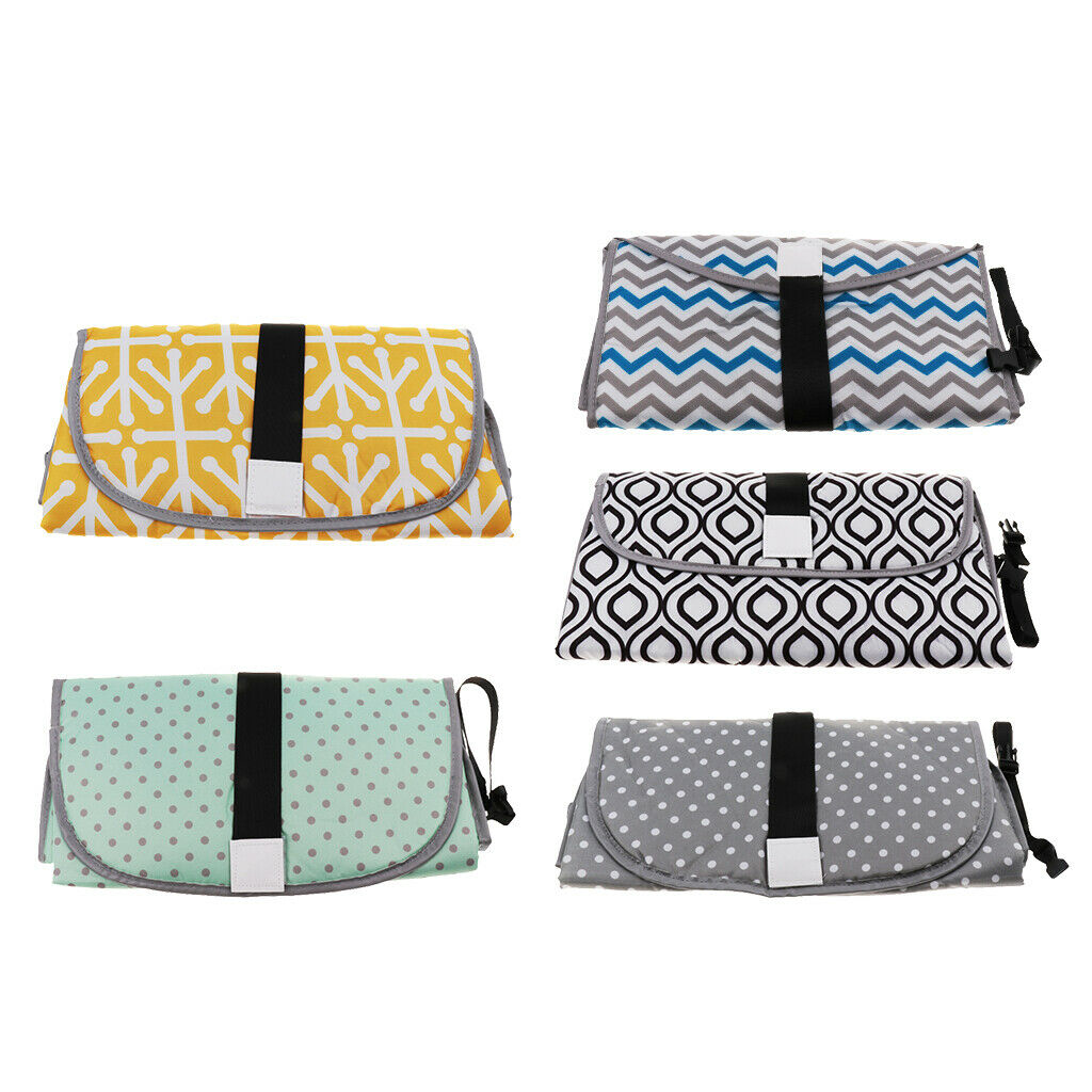 Baby Portable Changing Pad 3-in-1 Diaper Clutch Changing Station Wave