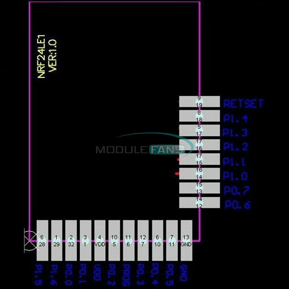Wireless NRF24LE1 NRF24L01+ MCU Transceiver SMT RF Communication Module