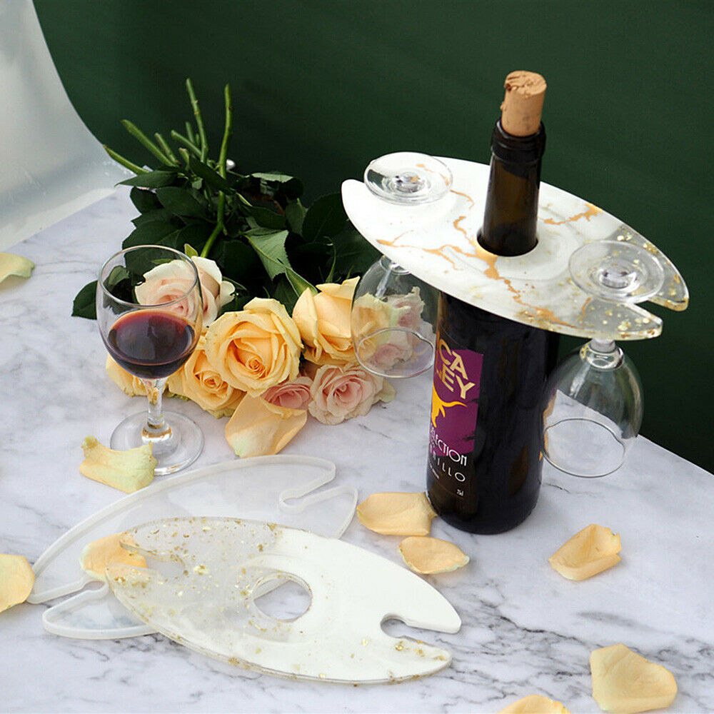 Wine Rack Holder Silicone Mold Glass Cup Tray DIY Epoxy Casting Mould Accessory