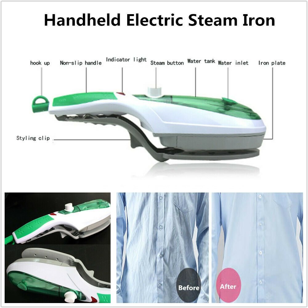 1X Portable Electric Steam Iron Handheld Fabric Laundry Steamer Brush 220V 1000W