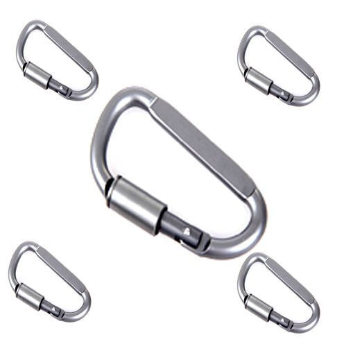 Outdoor D-Shaped Carabiners Keychain Backpack Buckle Aluminum Alloy 5PCS/ Lots