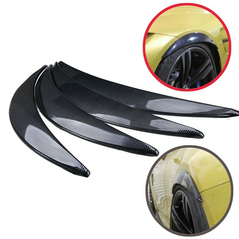 4pcs Car Wheel Eyebrow Arch Protector Trim Lips Fender Flares Carbon Fiber Look