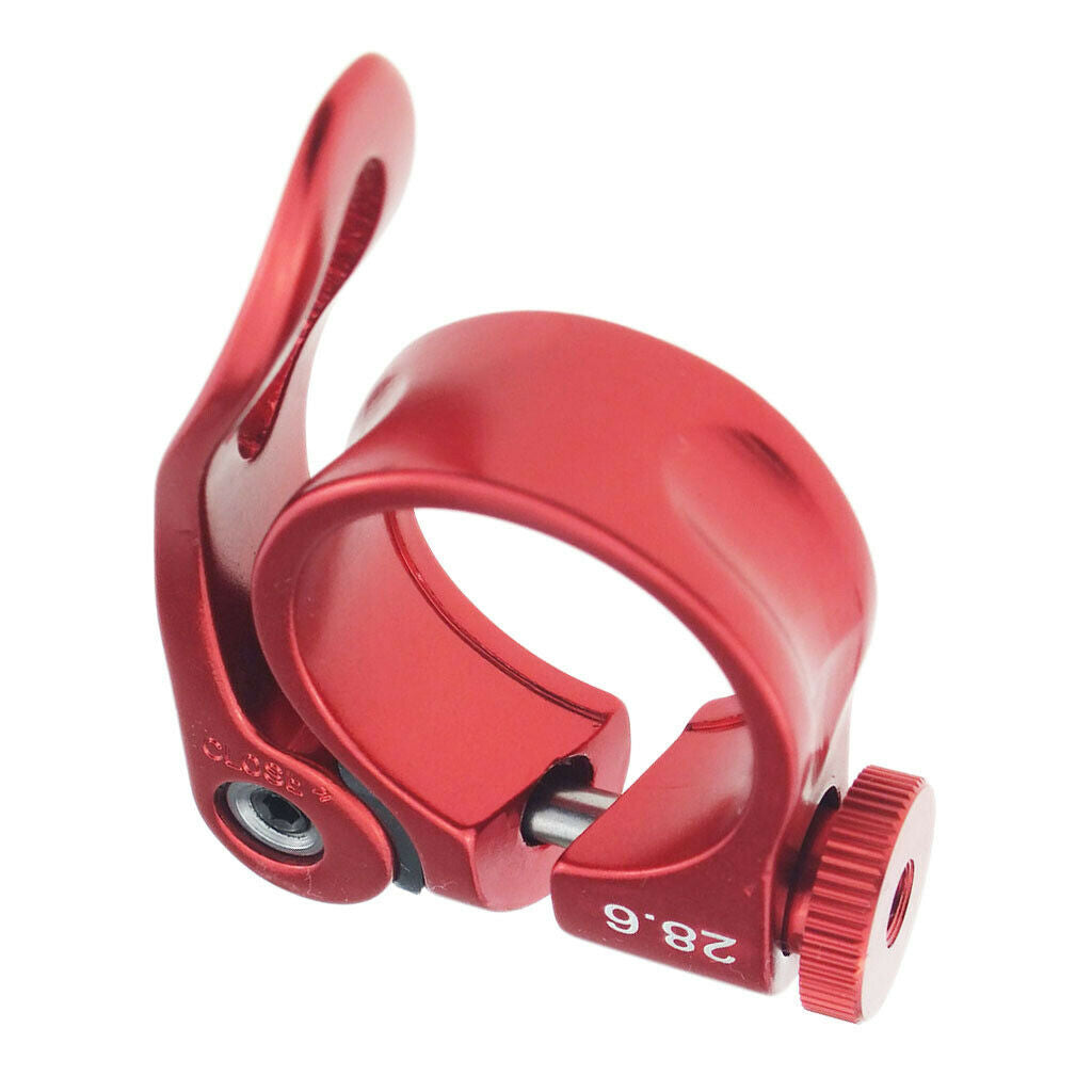 28.6mm Bike Bicycle Seat Post Clamp Quick Release Saddle Tube Clip Red