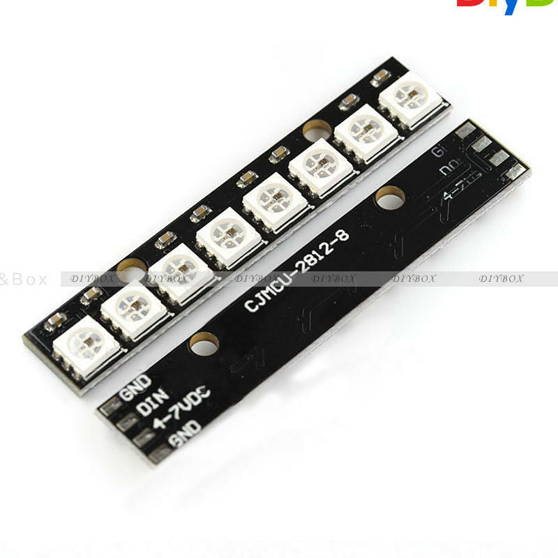 Black 8 Channel WS2812 5050 RGB 8 LEDs Light Strip Driver Board for Arduino DIY