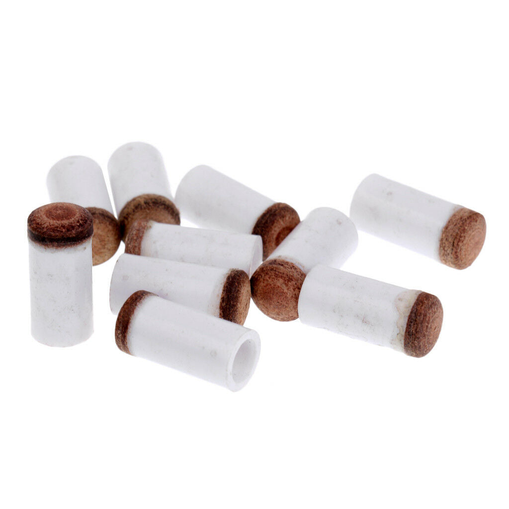 10 Pieces Pool Cue Ferrule Billiard Fibre Slip-On Tips for Pool Cues 13 mm