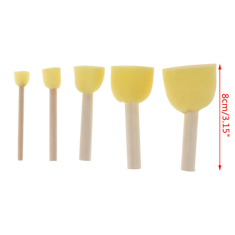 5pcs/lot Wooden Handle Sponge Rod Set Water Absorbing Clay Sculpture DIY .l8