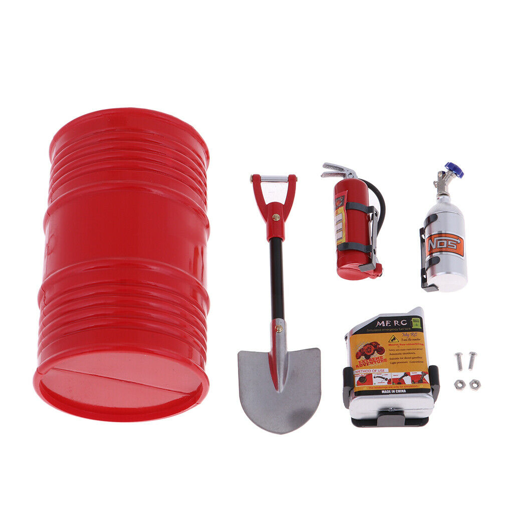 RC Decor Shovel Fuel Tank With Rubber Luggage Net for 1/10 D90 RC Cralwer