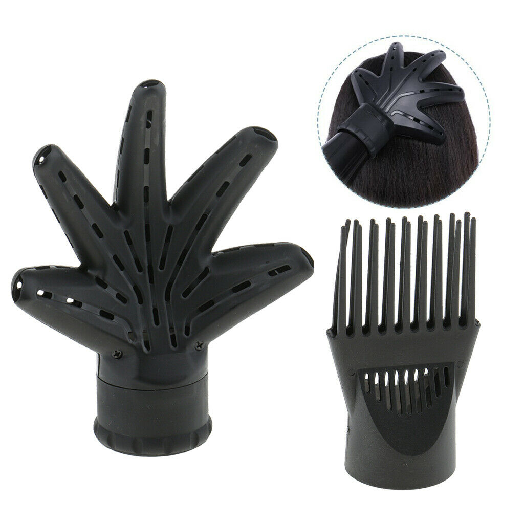 2x Tool Hair Dryer Diffuser Wind Blow Cover Comb Finger Diffuser Blower Comb