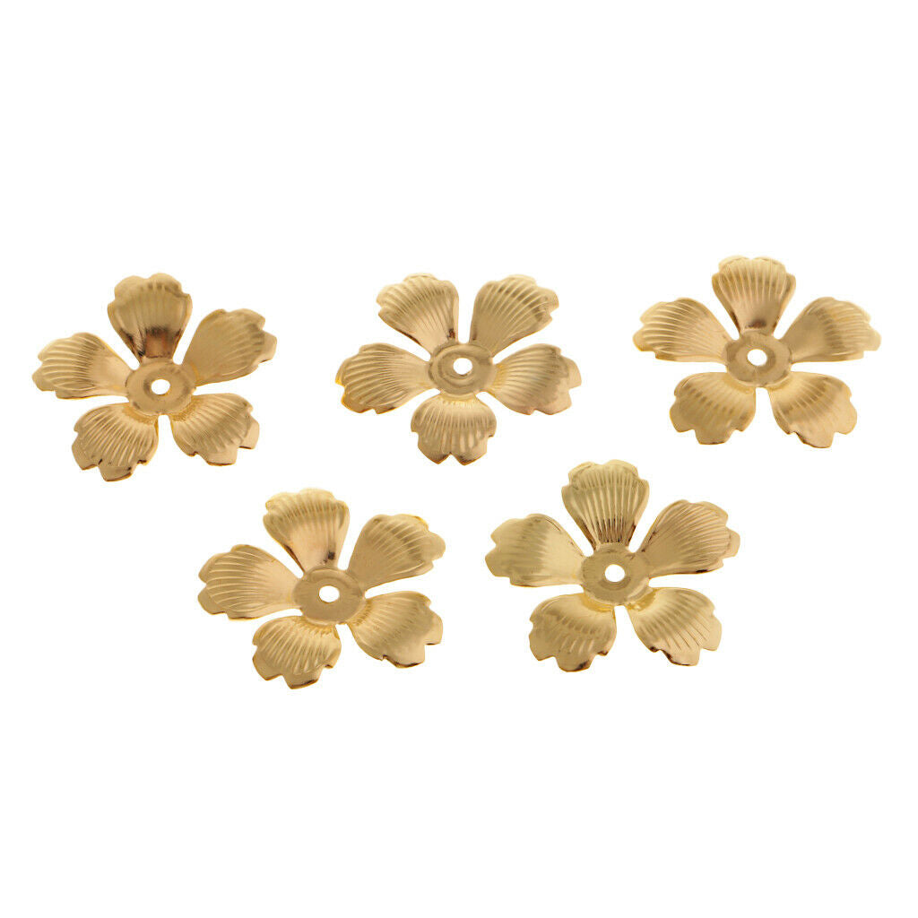 30pcs Metal Golden Hollow End Flower Bead Caps 32mm DIY Jewelry Findings