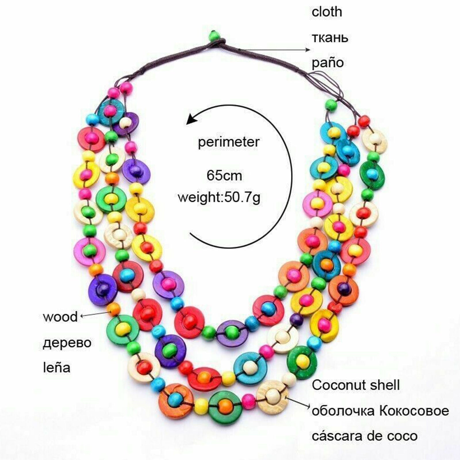 Retro Ethnic Bohemia Necklace Wooden Beads Jewelry Pendant Sweater Chain New