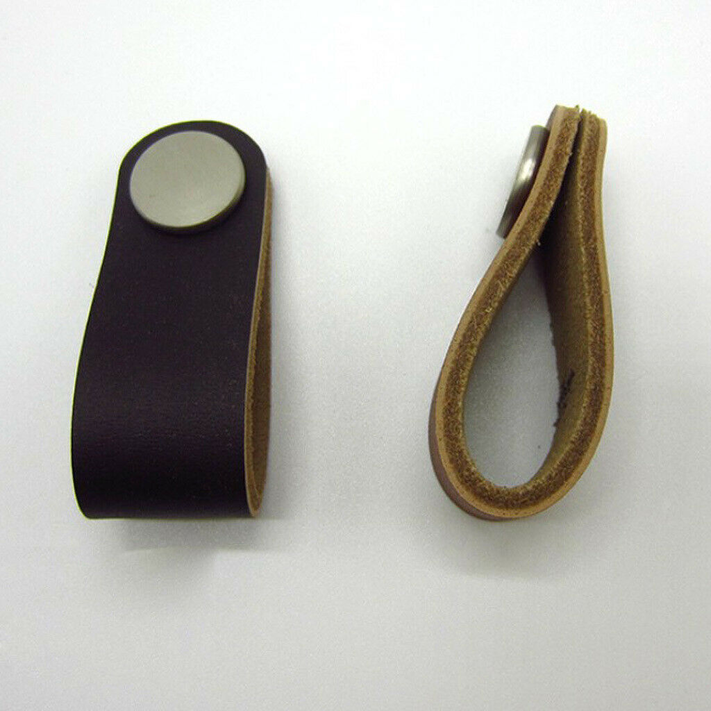 16pcs  Cabinet Drawer Pull,  Handmade  Leather  Pull Handle for Kitchen Cabinet