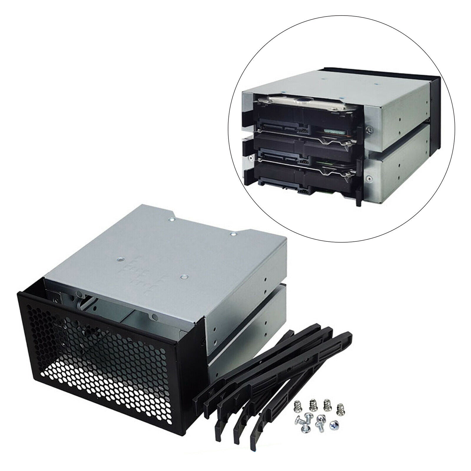 3 Bay 3.5 Inch Hard Drive Cage Rack Holder Bracket SATA Enclosure Tray Caddy