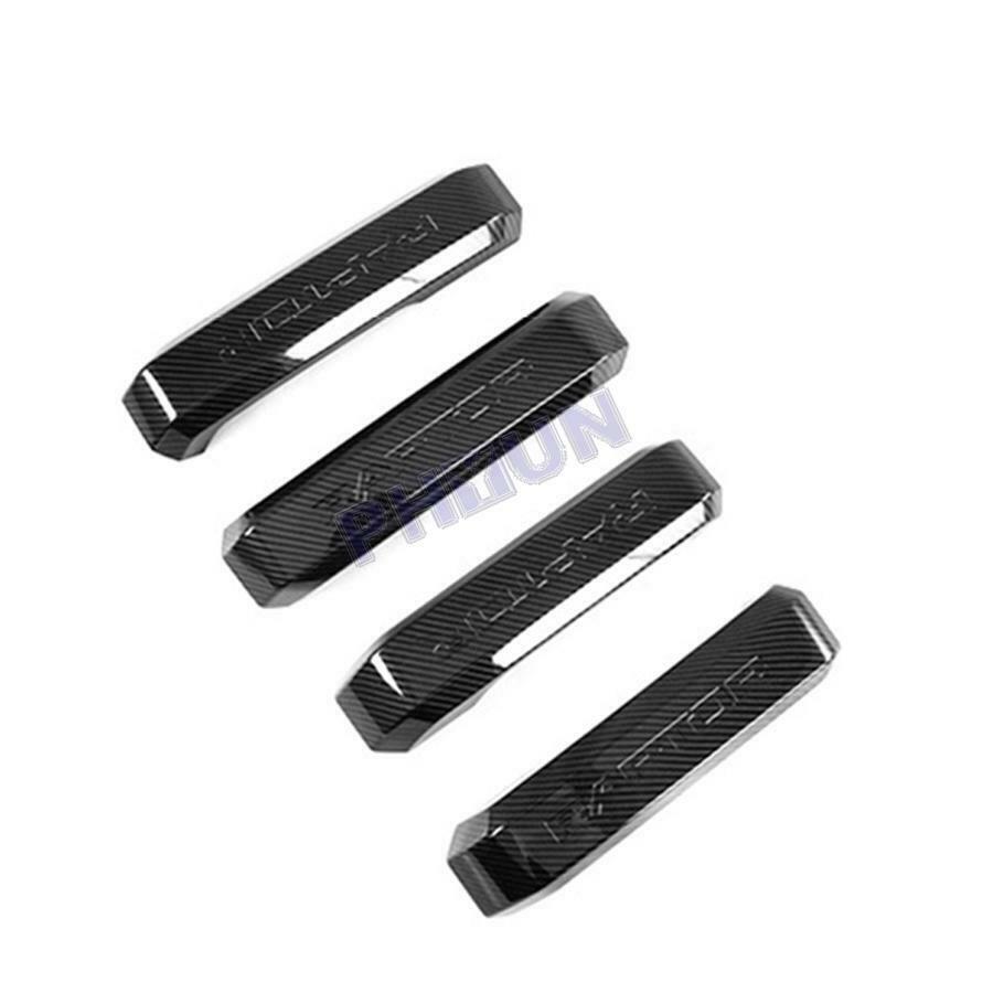 Carbon Fiber Style Inner Door Handle Cover Trim Kit For Ford F150 2015 2016 2017