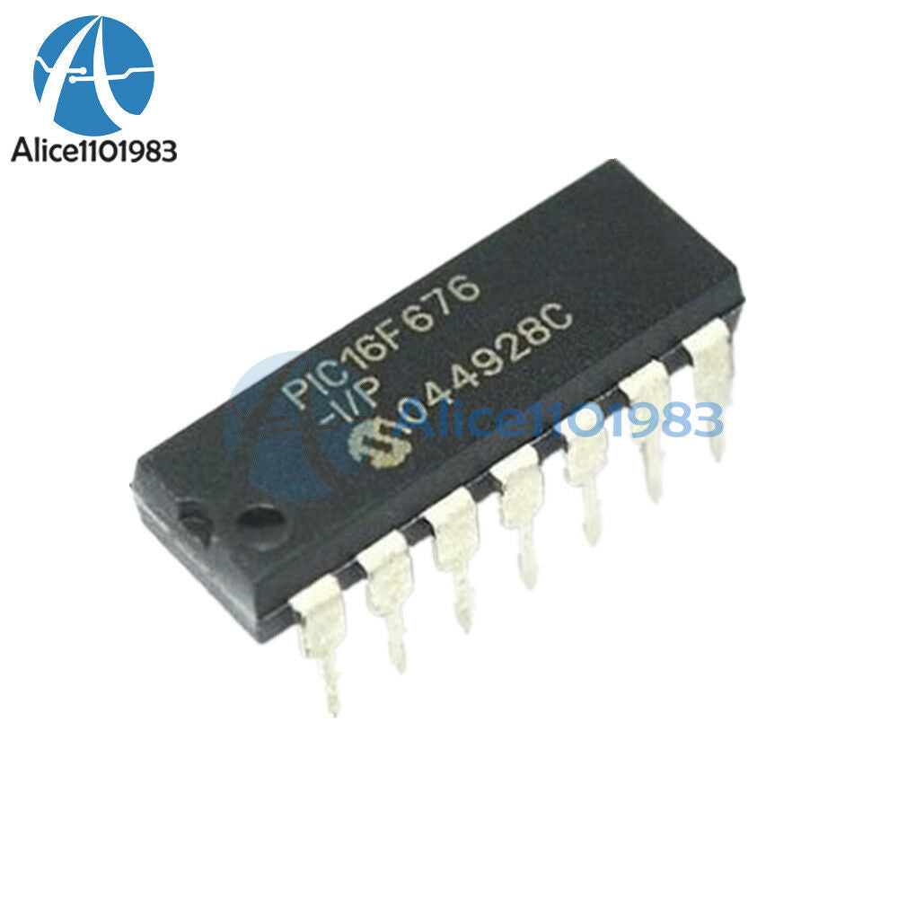 2PCS PIC16F676-I/P PIC16F676 16F676 IC MCU FLASH 1K W/AD 14-DIP NEW