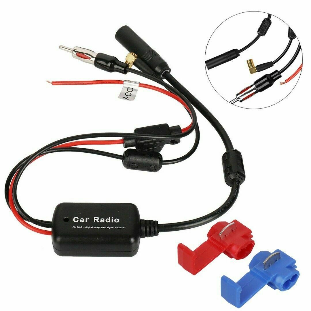 Car Stereo FM/AM Radio Signal Antenna Aerial Signal Amp Booster Inline