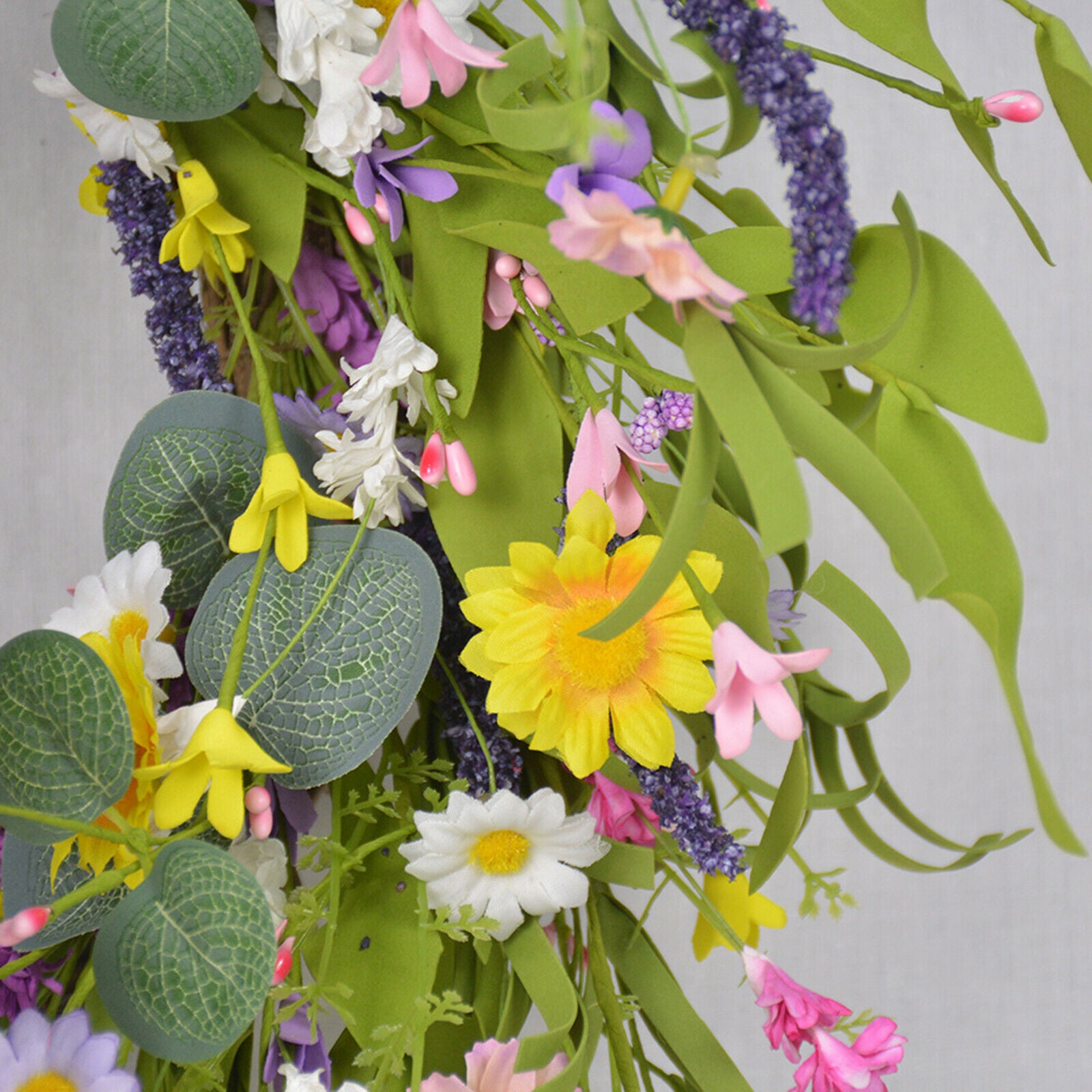 23.6 inch Artificial Flower Wreath Lavender Garland Wedding Decoration