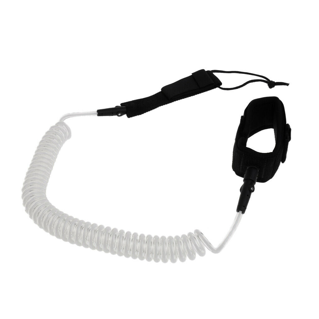 Surfboard Surfing Leash   Board Coiled Cord Leg Rope Double Swivels 6FT