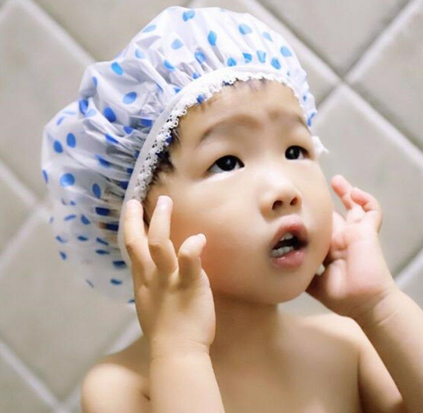 Bath Cap Mold Resistant Waterproof Bathing Hat Shower Cap Spa Kids random Color
