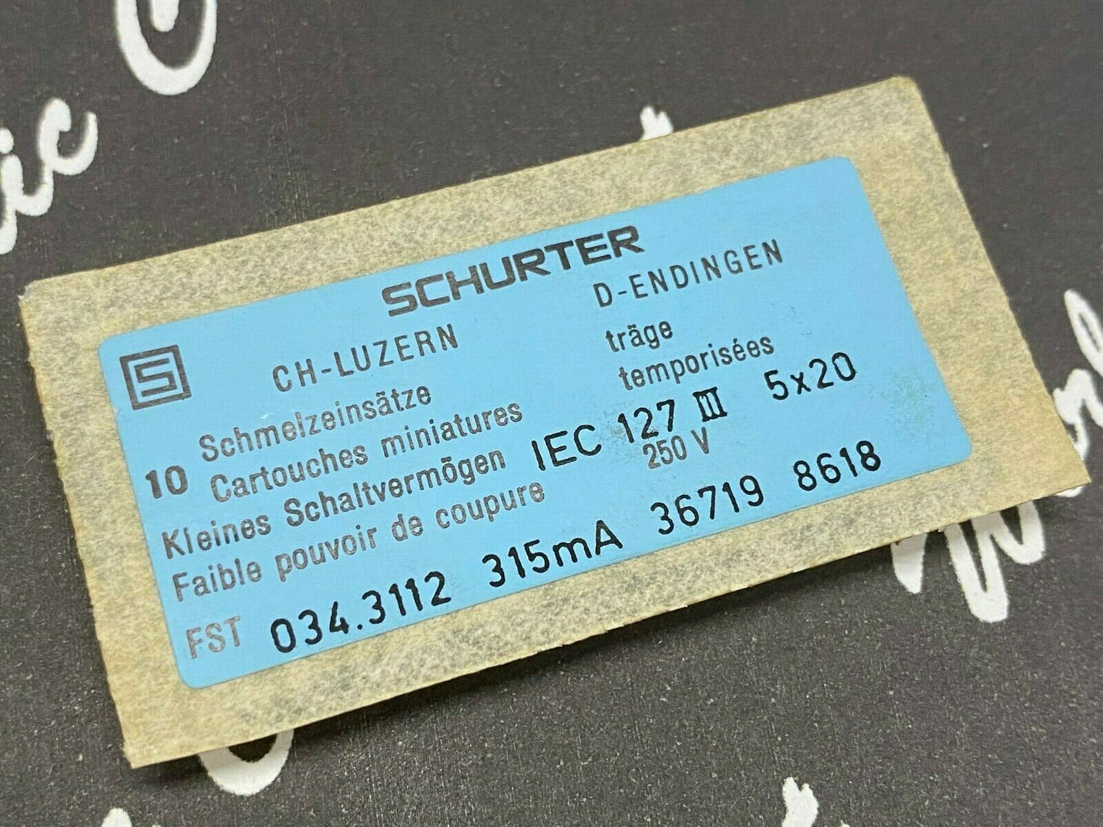 5pcs - SCHURTER FST 034.3112 315mA 0.315A 5x20mm Fuse