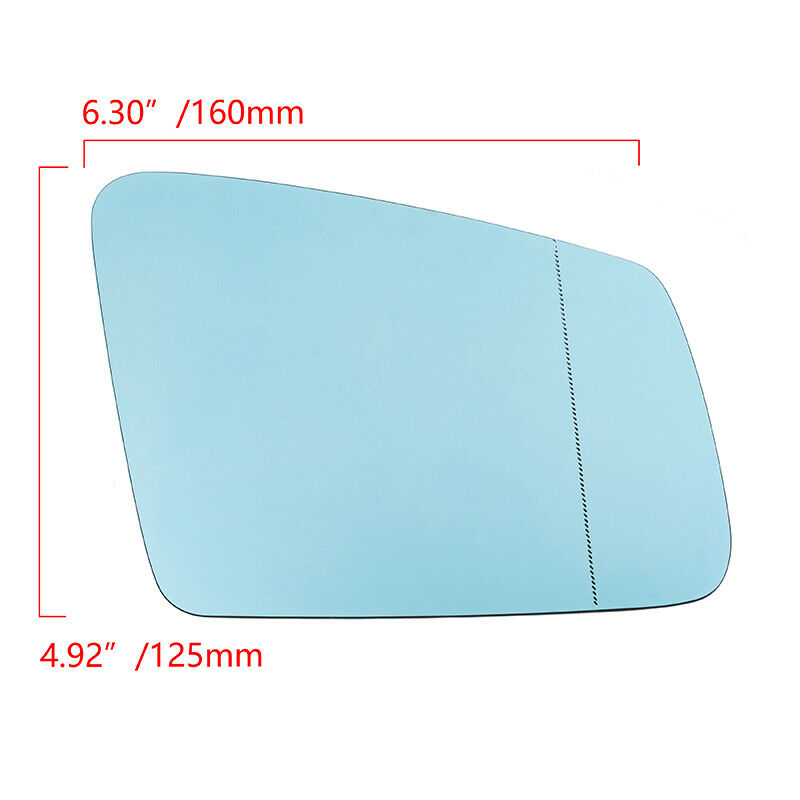 For Mercedes-Benz 350 C300 C200 S550 RH Passenger Side Mirror Glass Blue Heated