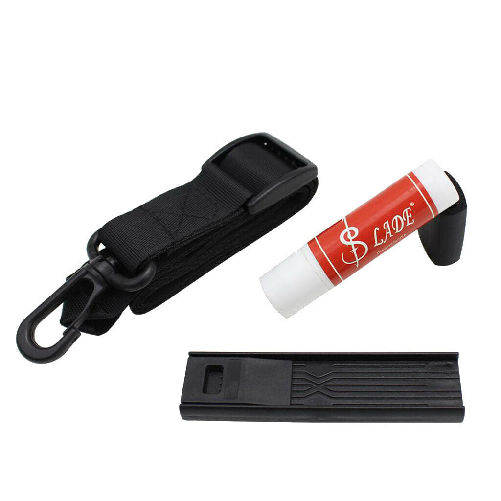 4 in 1 Flute Sax Accessory Set Cork Grease Neck Strap Thumb Pads
