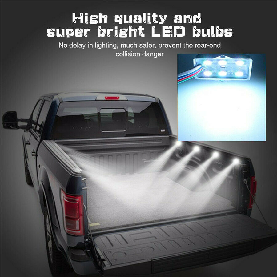 RGB 8 LED Light Kit Super Bright Lighting IR Remote For Pickup Truck Bed Liner