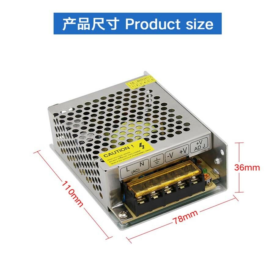 12V 5A 60W DC Regulated Switching Power Supply PSU Transformer LED Strip Monitor