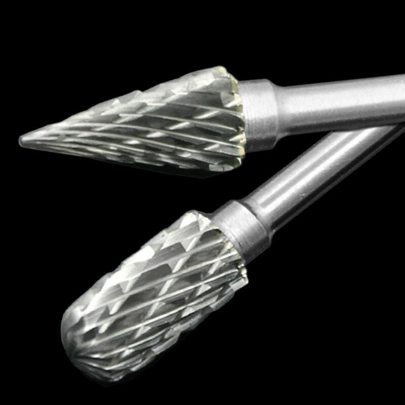 10PC Rotary Burr Set Head Tungsten Carbide Burrs 1/8 Shank Die Grinder Bit Tool