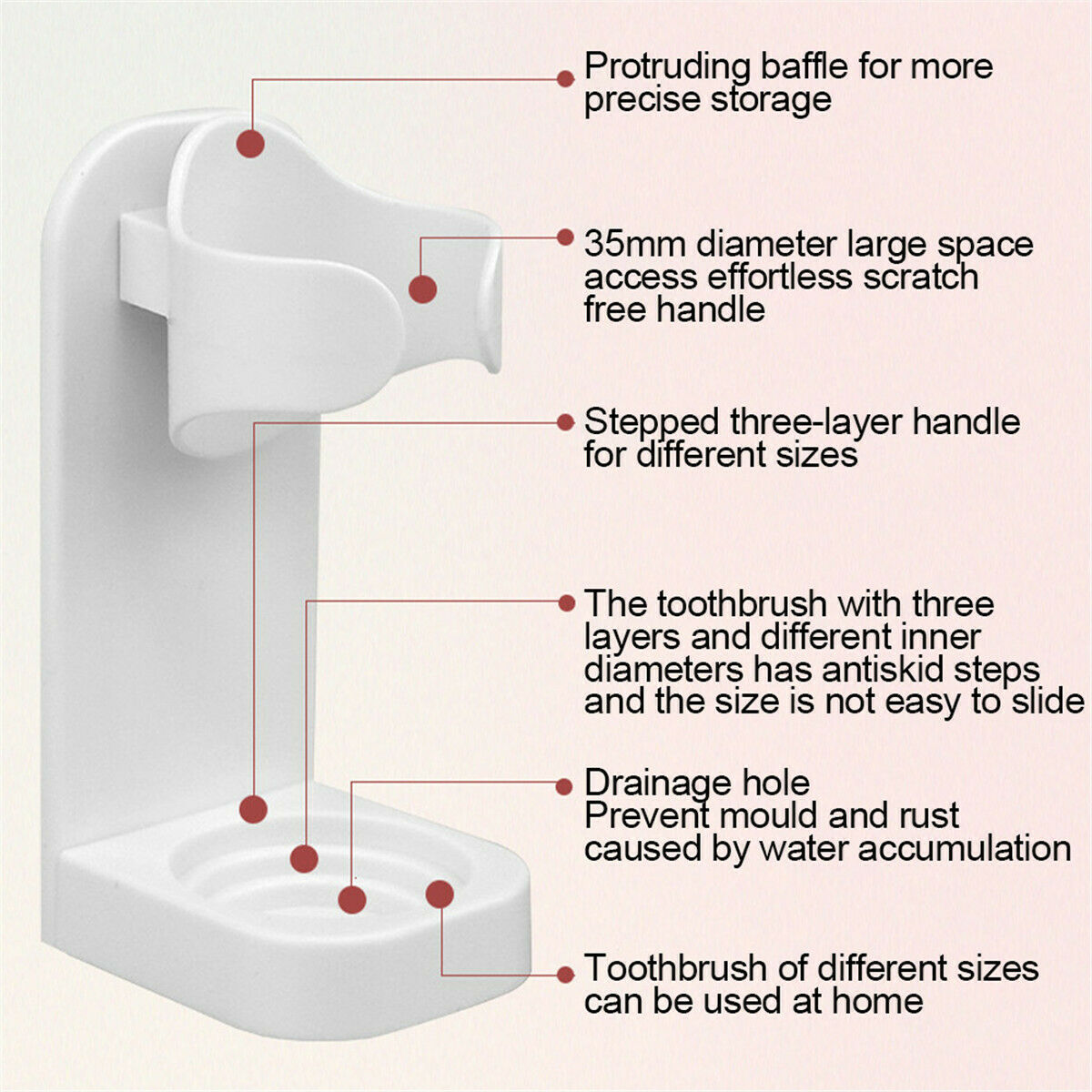Wall Mounted Electric Toothbrush Head Holder Traceless Stand Organizer Shelf