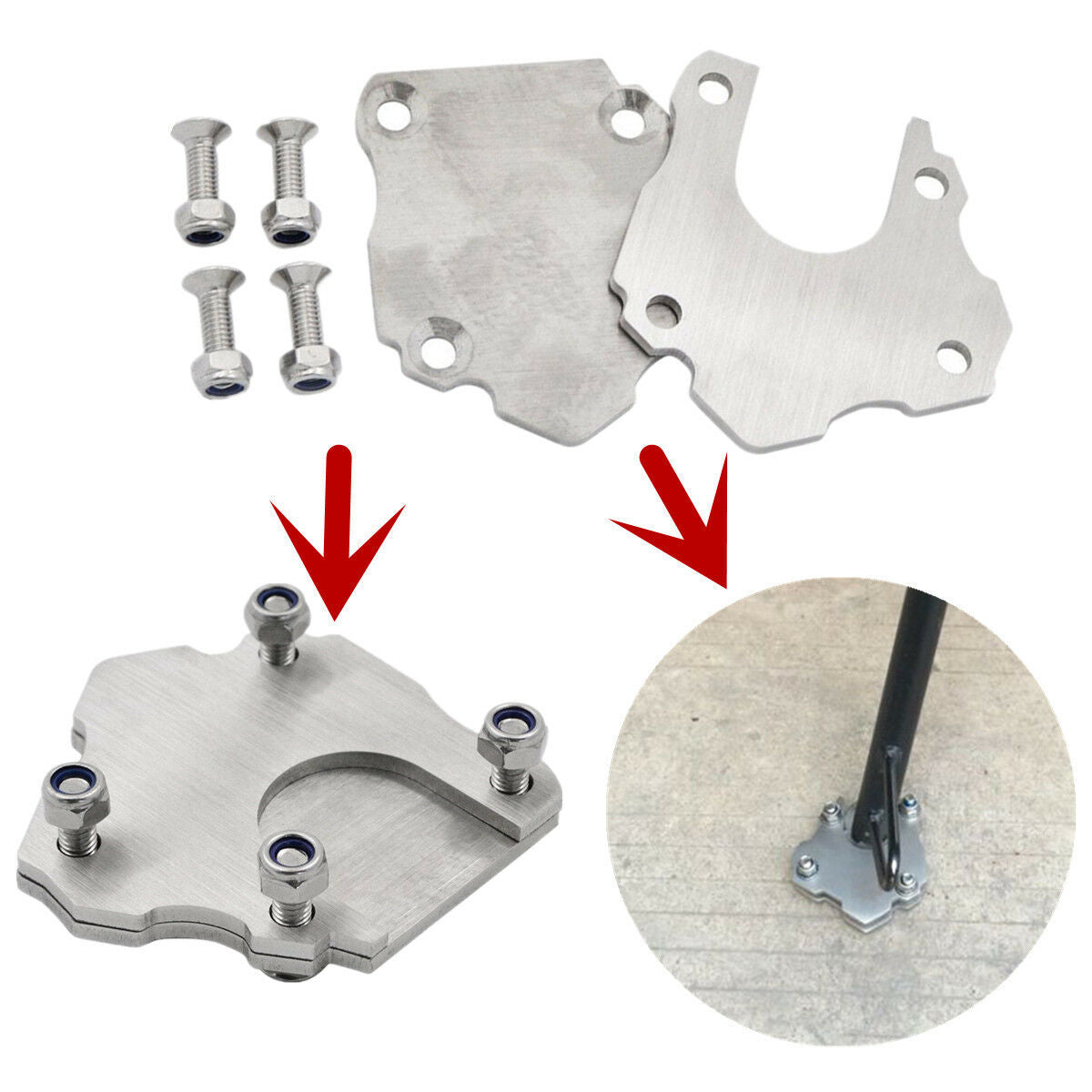 Stainless Steel Motorcycle Foot Bracing Enlarge Pad Better Performance Bracing