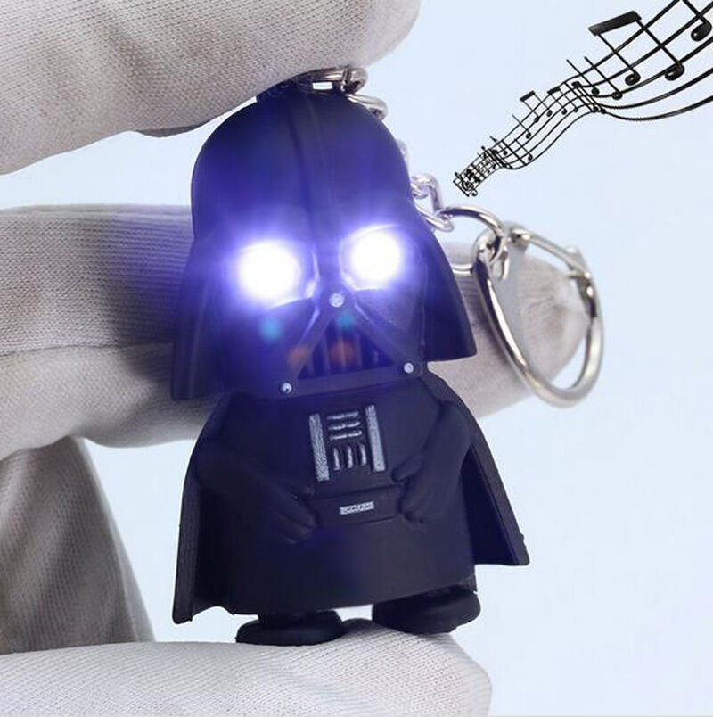 Gift LED Keychain Light Up Star Wars Darth Vader With sound Keyring Collection
