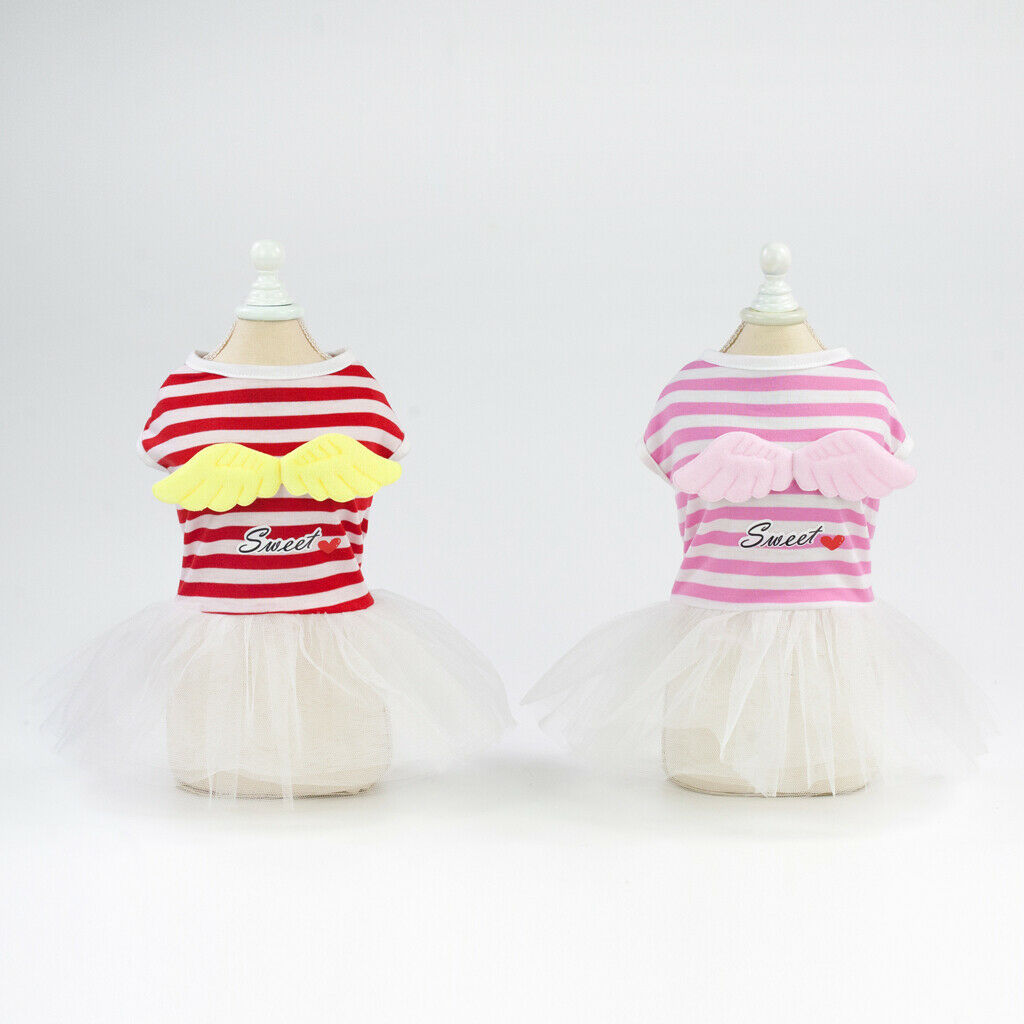 Small Dog Skirt Tutu Clothing Wedding Dresses for Spring Summer  Red L