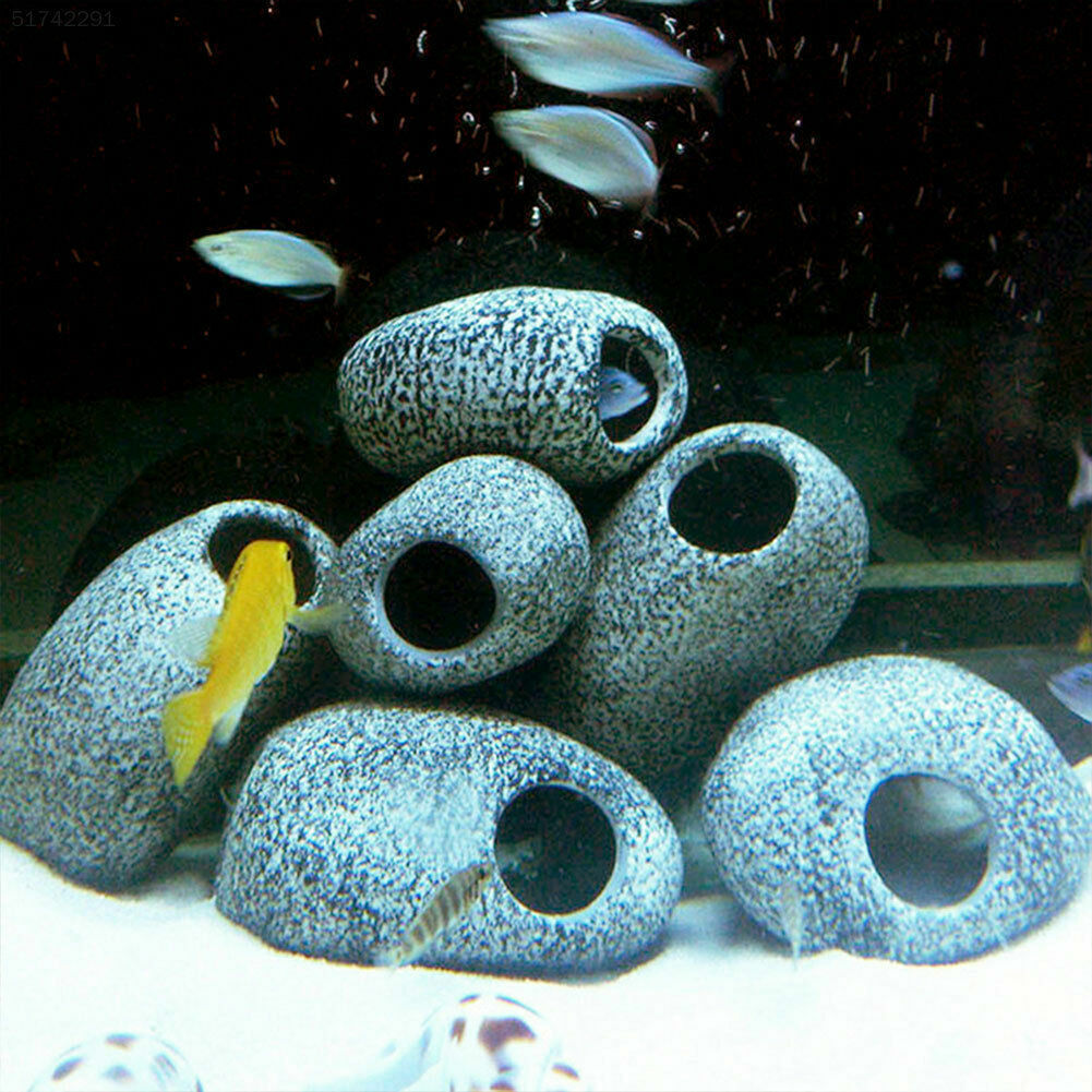 EC75 BCA4 60DD Aquarium Stone Cichlid Ornament Shrimp Breeding Cave Fish Tank S