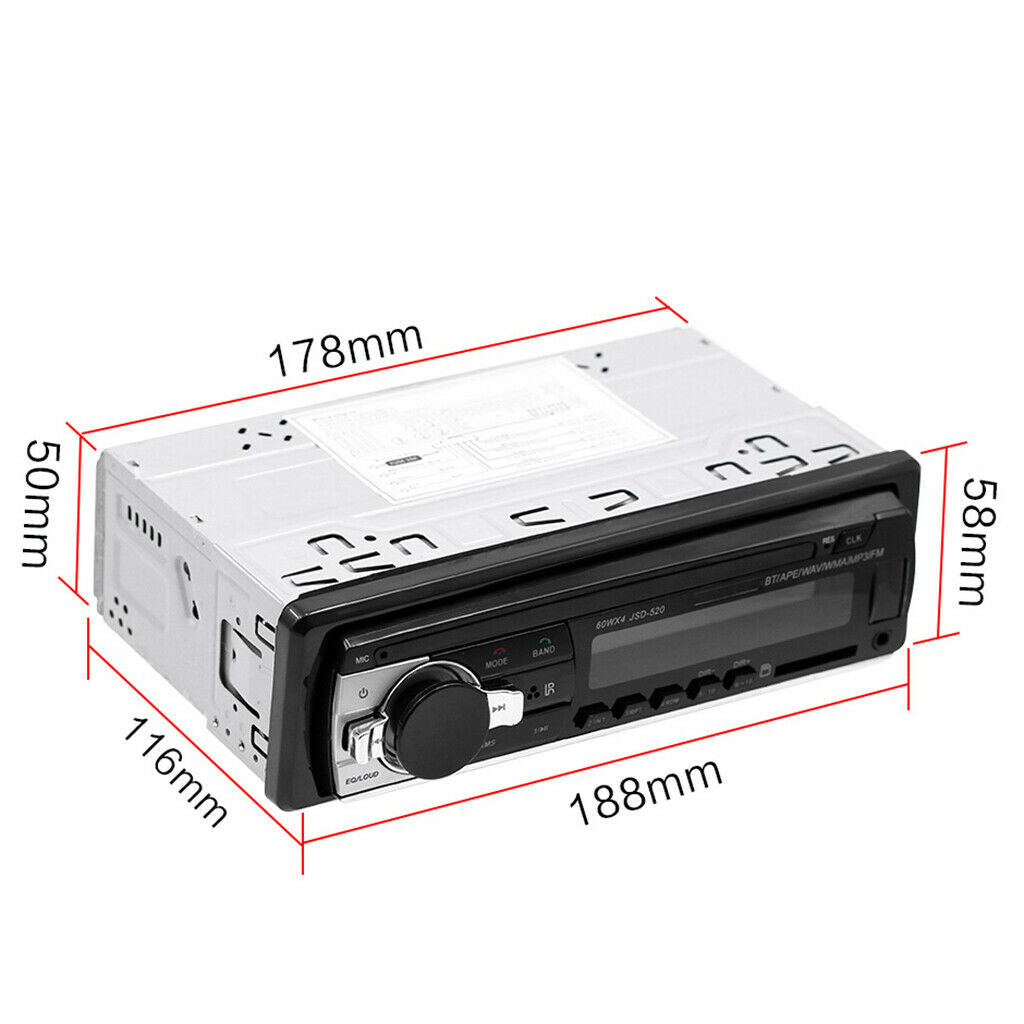 Car Bluetooth Autoradio Stereo Radio FM Aux Input Receiver SD USB