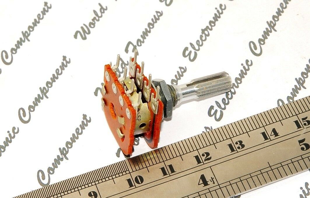 1pcs - ALPS 705P 500KA Volume Dual Step Carbon Potentiometer knurled - JAPAN
