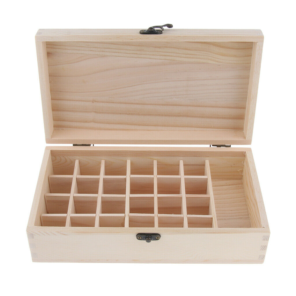 2x 25 Slot Wooden Essential Oils Storage Box Organizer for 15ml/ 100ml Oils