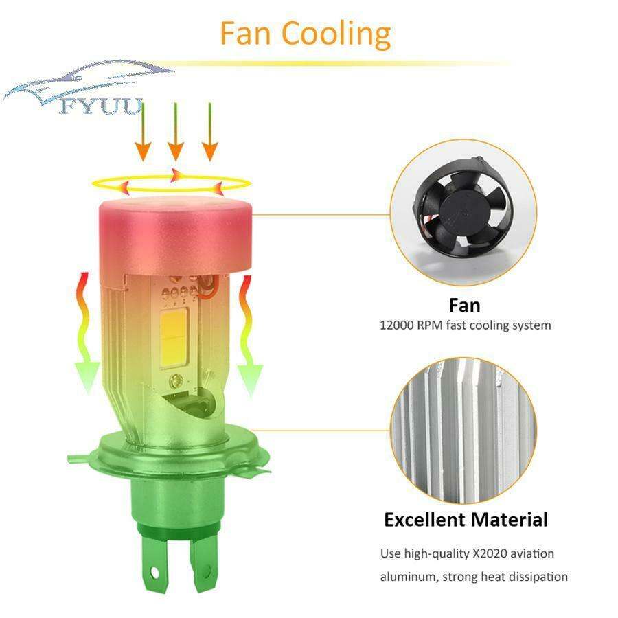H4 LED Angel EYES COB Motorcycle Motorbike Scooter Fog Light Headlight Bulbs 40W