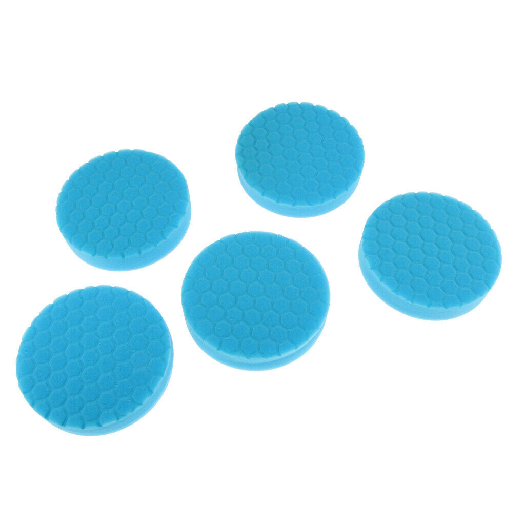 5pcs 3in Car Polishing Pads Buffing Sponge Pads Durable Cleaning Tool Blue