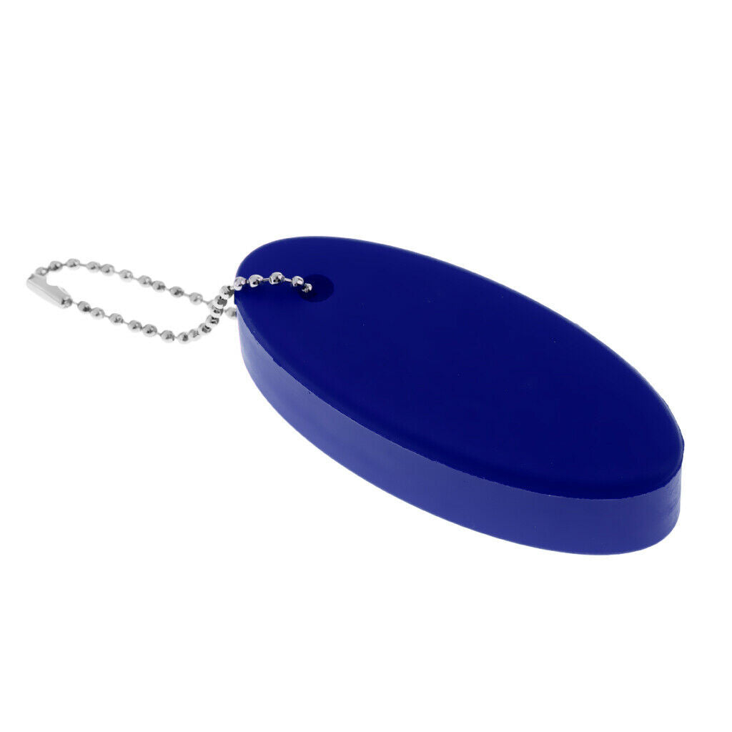 Water Sports Foam Floating Oval Keychain Keyring Water Key Float Buoy, Blue