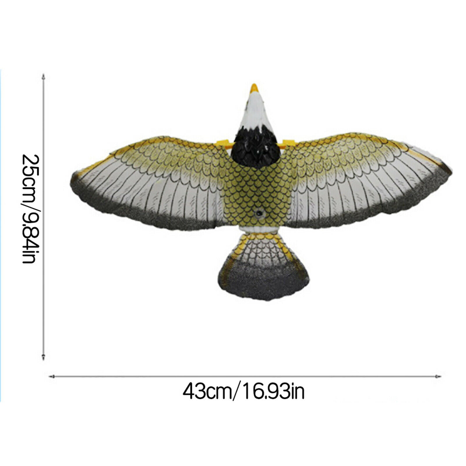Protective Luminous Eyes Hanging Hawk Bird Scare Kite w/ Music Decoy