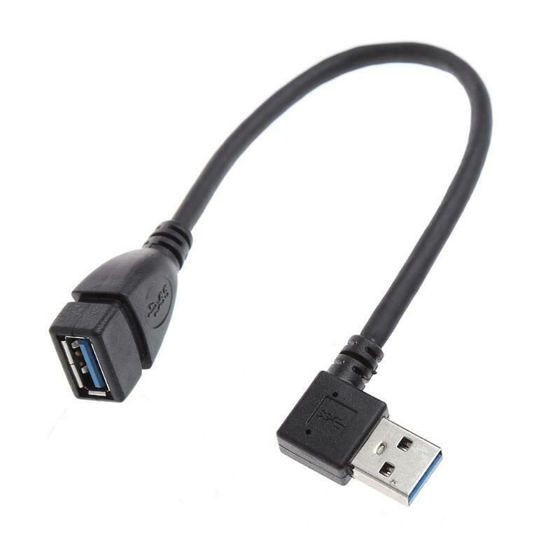 USB 3.0 A Left/Right Angle 90 Degree Male To Female Adapter Cable Extension Cord