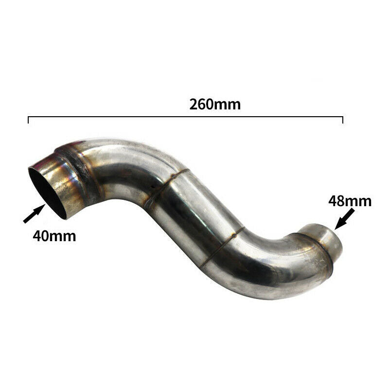 48mm Dia. Motorcycle Bike Cleaner Pod Inlet Stainless Steel Elbow Air Filter Kit