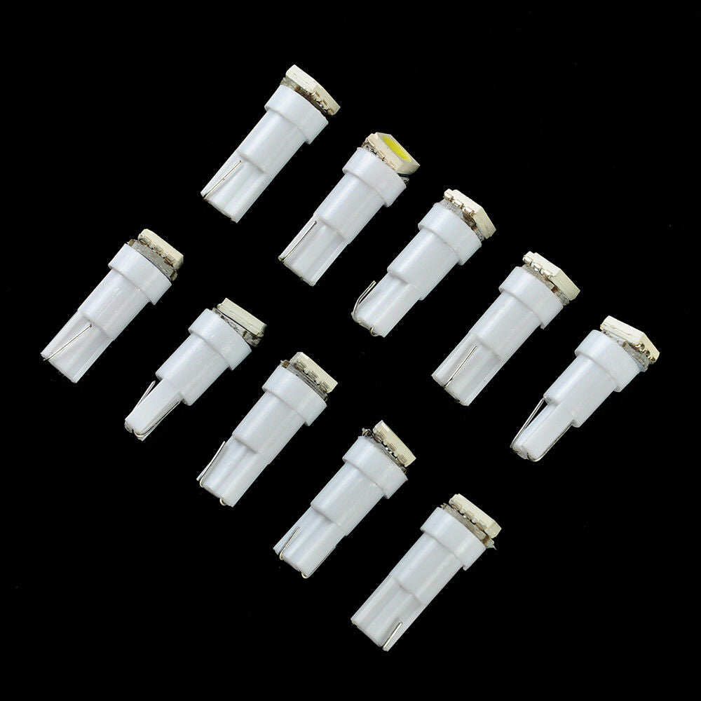 Brand New 10x T5 Dashboard Gauge 1SMD LED Wedge Instrument Panel Light Bulb