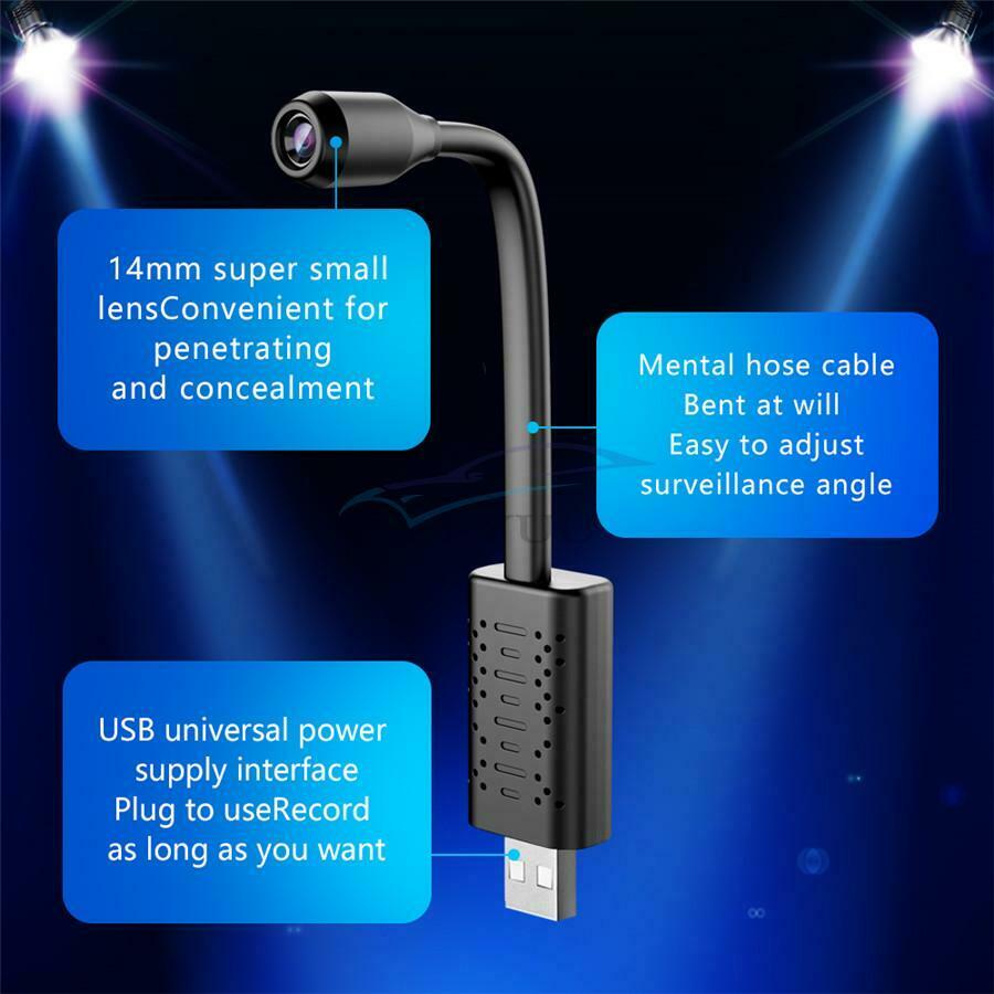 1PCS 4K Mini USB IP Wireless WiFi HD 160° Wide Angle Security Camera Universal
