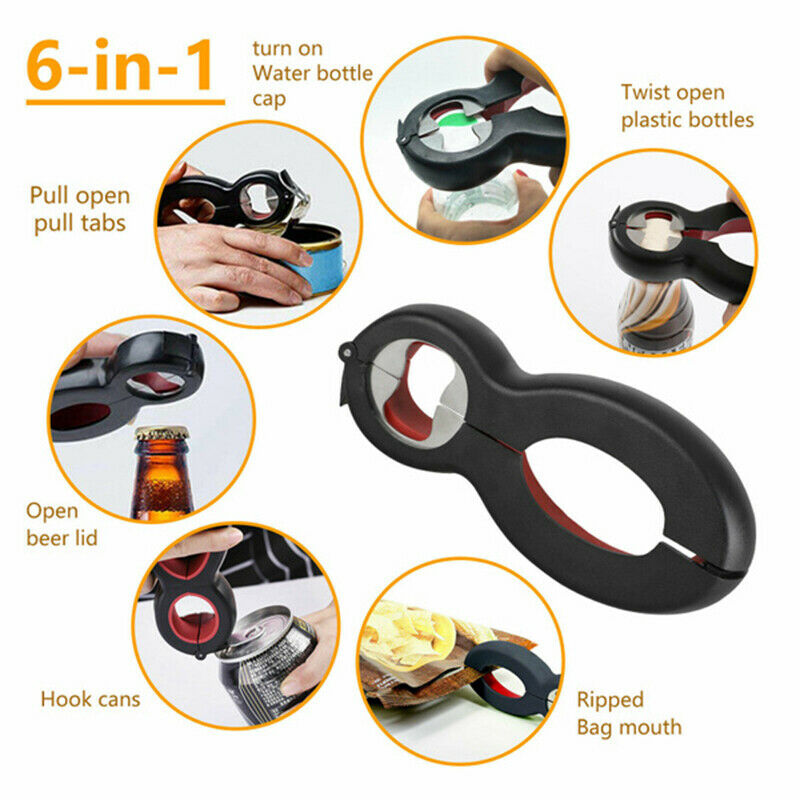 6 in 1 multifunctional screw to hold beer bottle opener kitchen supplies .l8