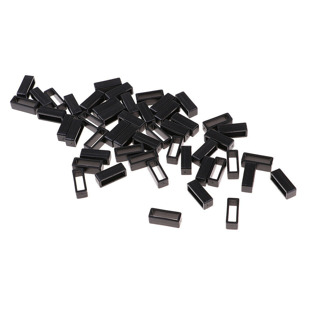 50pcs Plastic Belt Loop Keeper Loop Buckles Belt Harness Backpack Straps 15mm