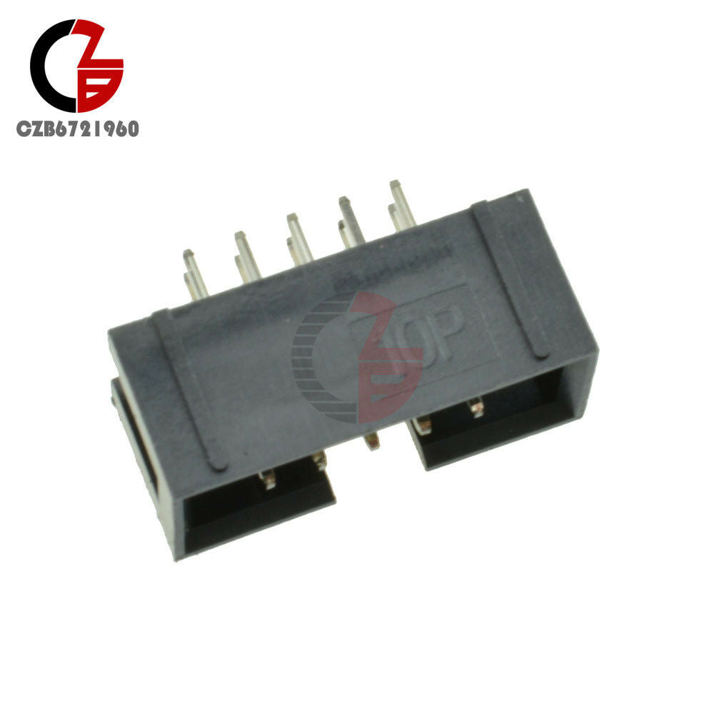10PCS 2.54mm 2x5 Pin Double Row 10 Pin Straight Male Shrouded header IDC Socket