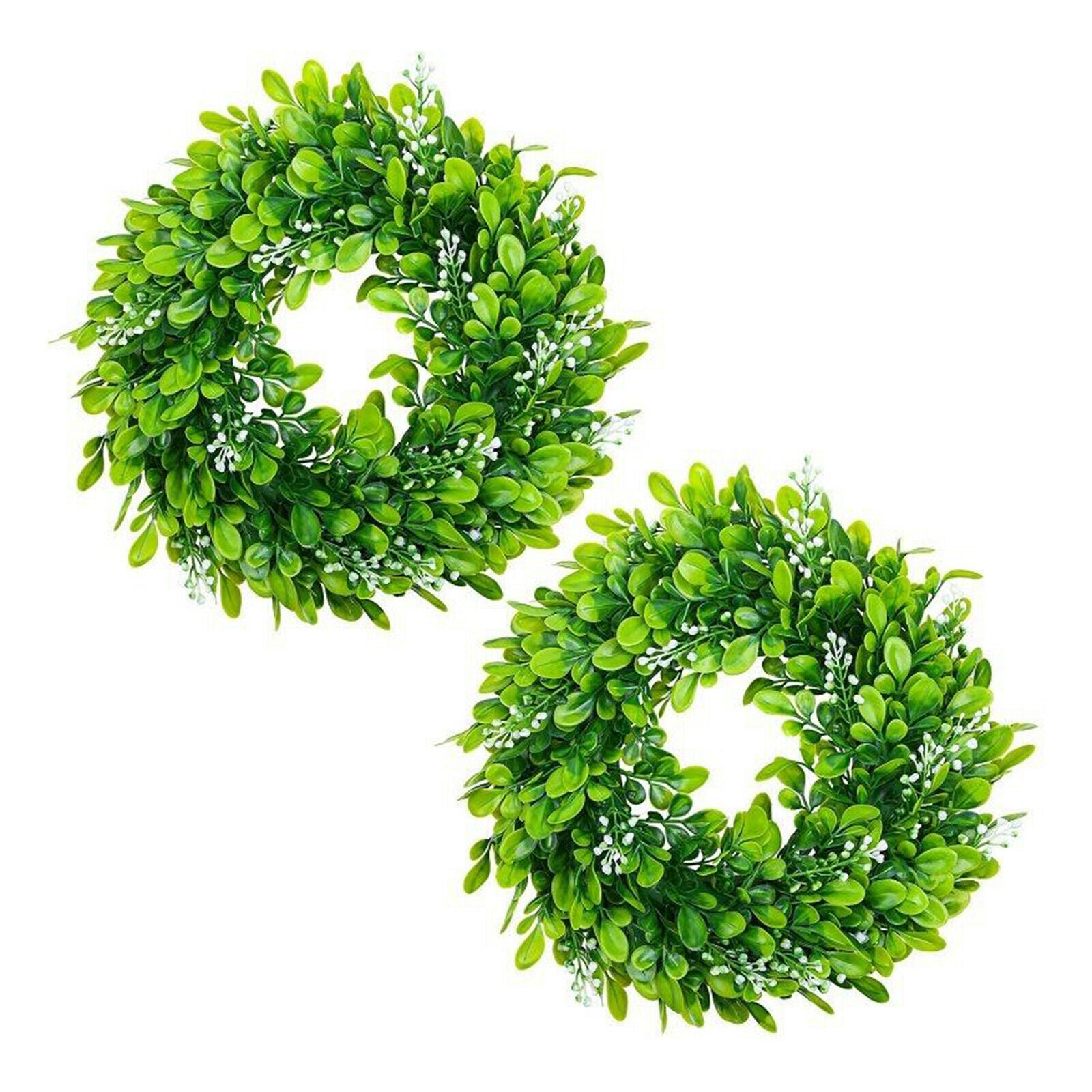 30cm Artificial Faux Boxwood Leaves Wreath Wall Garland Holiday Festival Decors