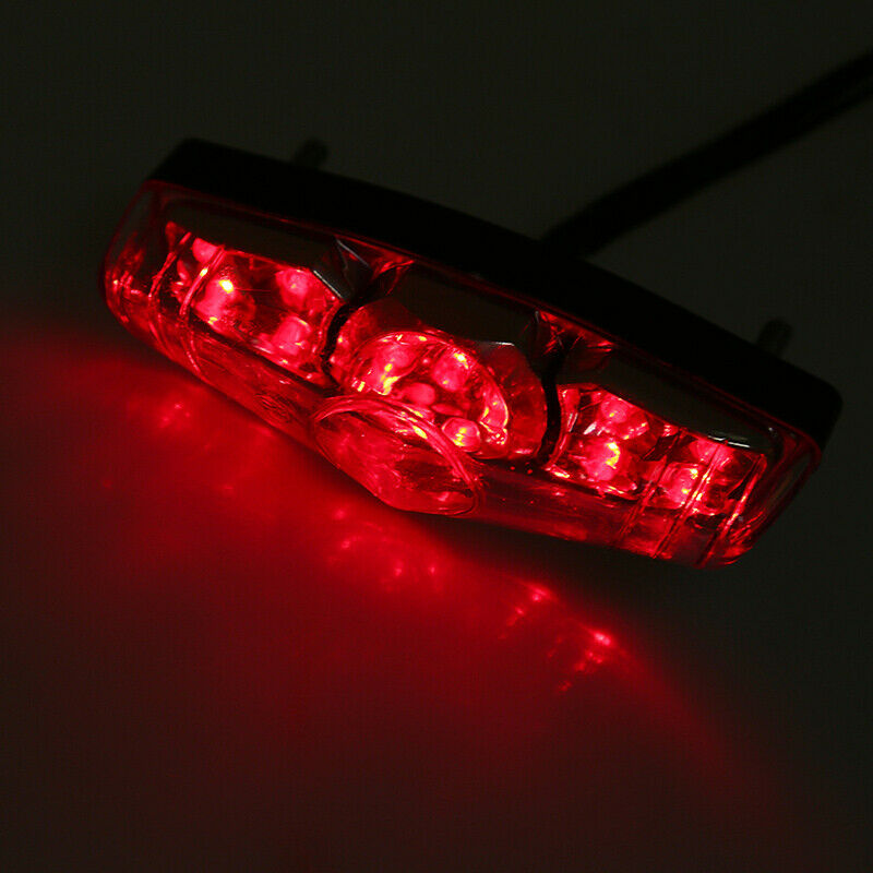LED Tail Light Black ABS Rear Light Universal For Motorcycle Dirt Replacement