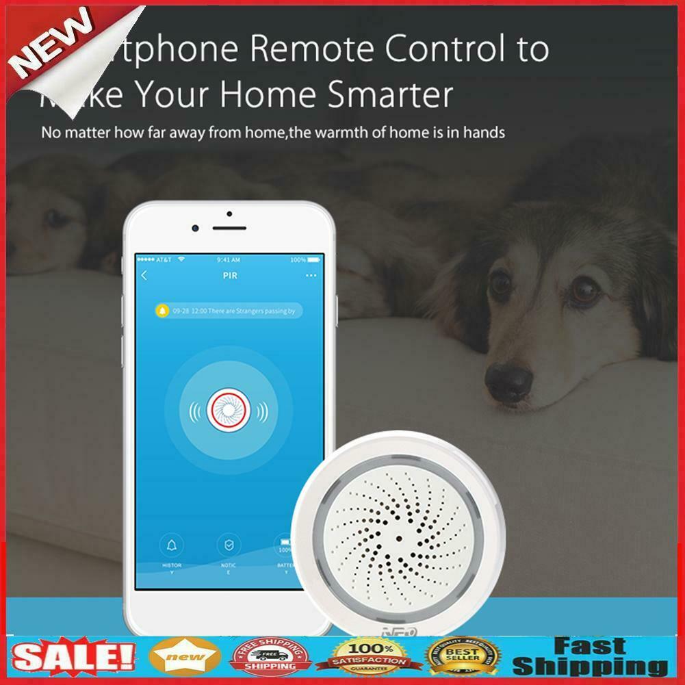 3 in 1 WiFi Siren Alarm with Temperature Humidity Sensor App Voice Control @